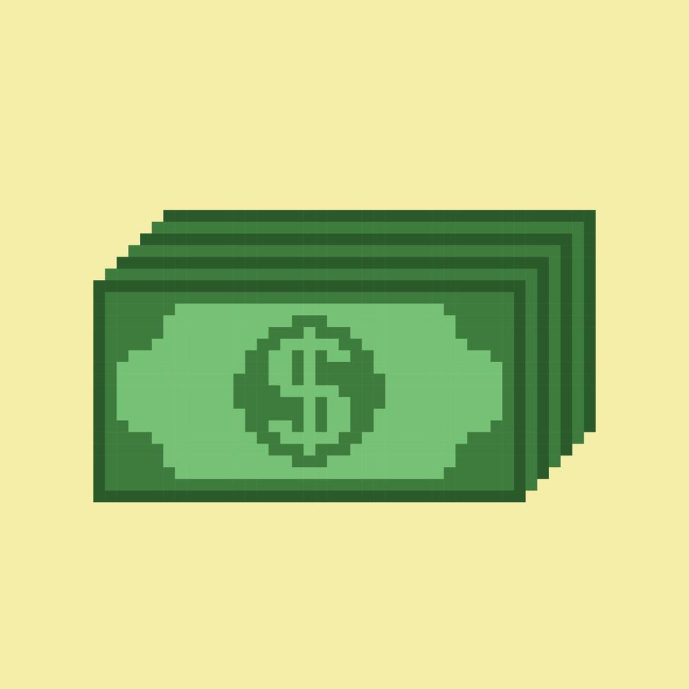 money-in-pixel-art-style-vector