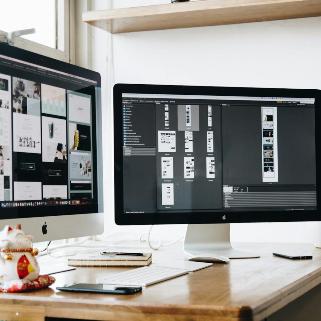 Silver and Black Imac's